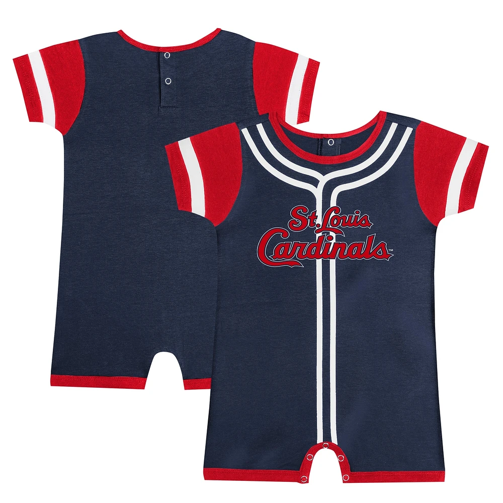 Infant Navy St. Louis Cardinals Fast Pitch Romper