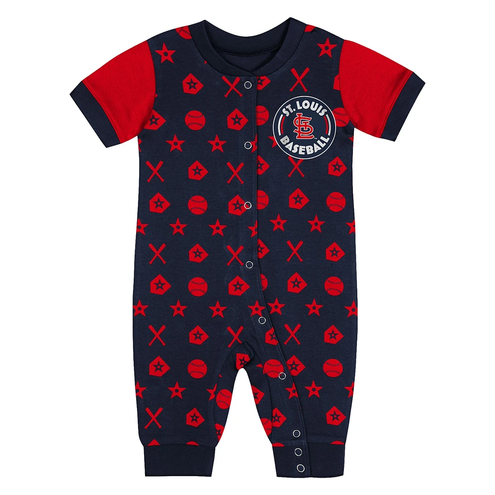 Infant  Navy St. Louis Cardinals Full-Snap Coverall Bodysuit