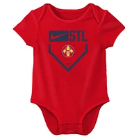 Ensemble trois pièces Nike St. Louis Cardinals 2024 City Connect pour bébé, rouge