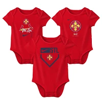 Ensemble trois pièces Nike St. Louis Cardinals 2024 City Connect pour bébé, rouge