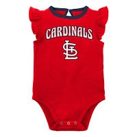 Lot de deux cache-couches Little Fan des St. Louis Cardinals pour bébé rouge/gris chiné