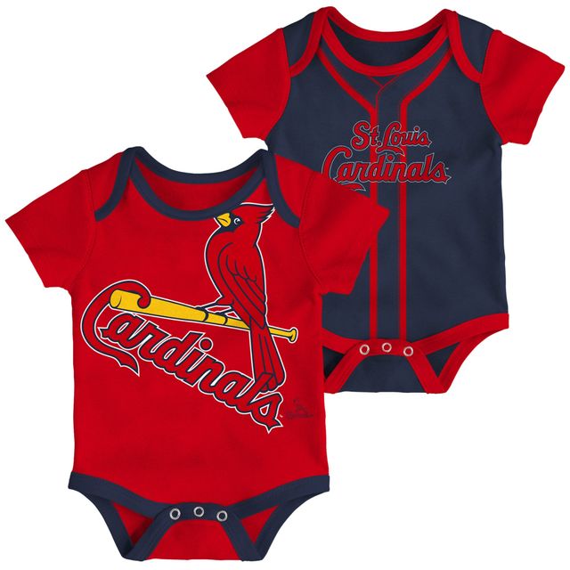 Ensemble de 2 bodys doubles St. Louis Cardinals rouge/bleu marine pour bébé