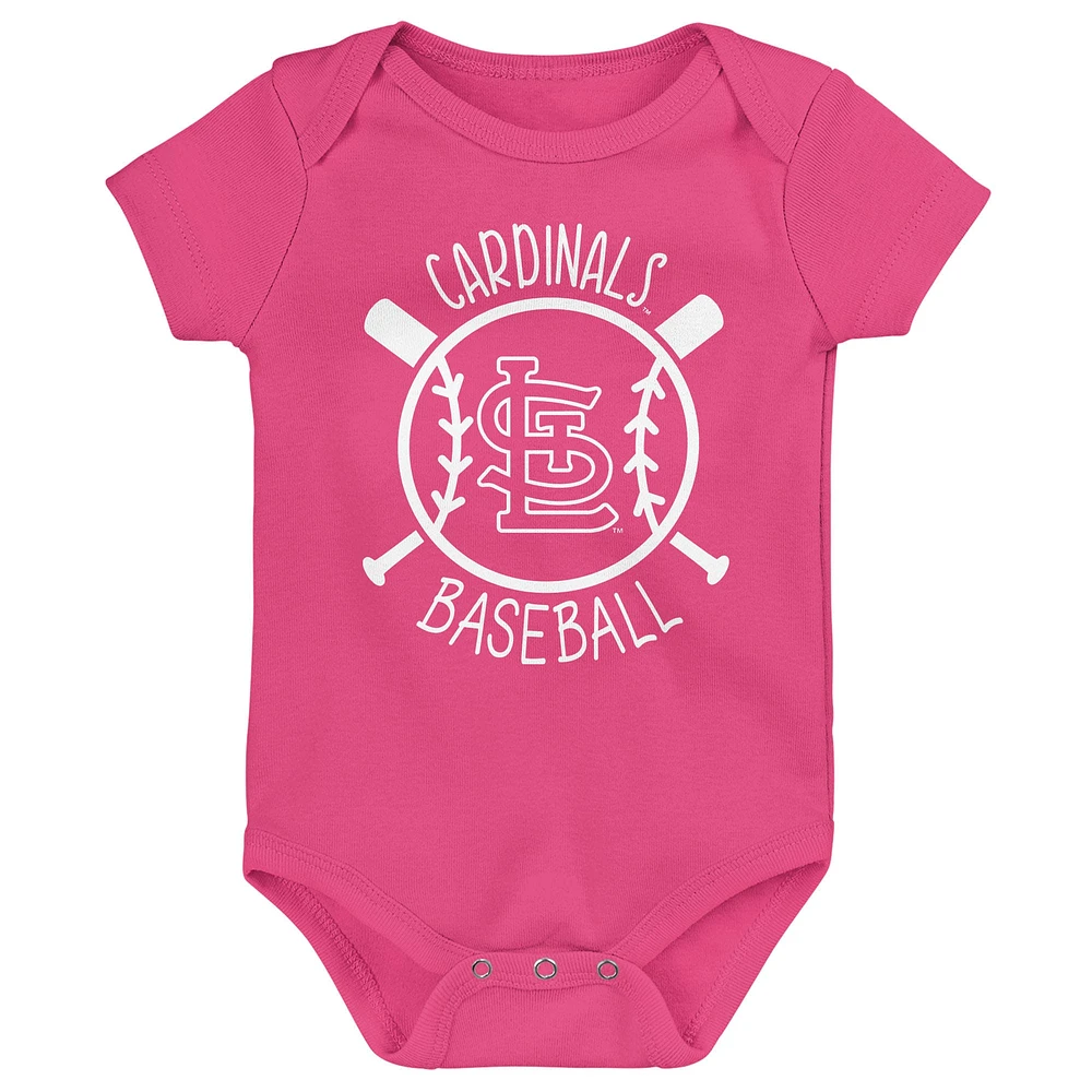 Infant St. Louis Cardinals Slide Home Three-Pack Bodysuit Set