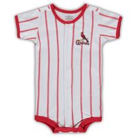 Infant White St. Louis Cardinals Pinstripe Power Hitter Coverall