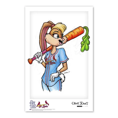 Affiche imprimée Looney Tunes de 11" x 17" avec Lola Bunny des Cardinals de St. Louis