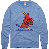 Men's Homage  Light Blue St. Louis Cardinals Retro Tri-Blend Pullover Sweatshirt