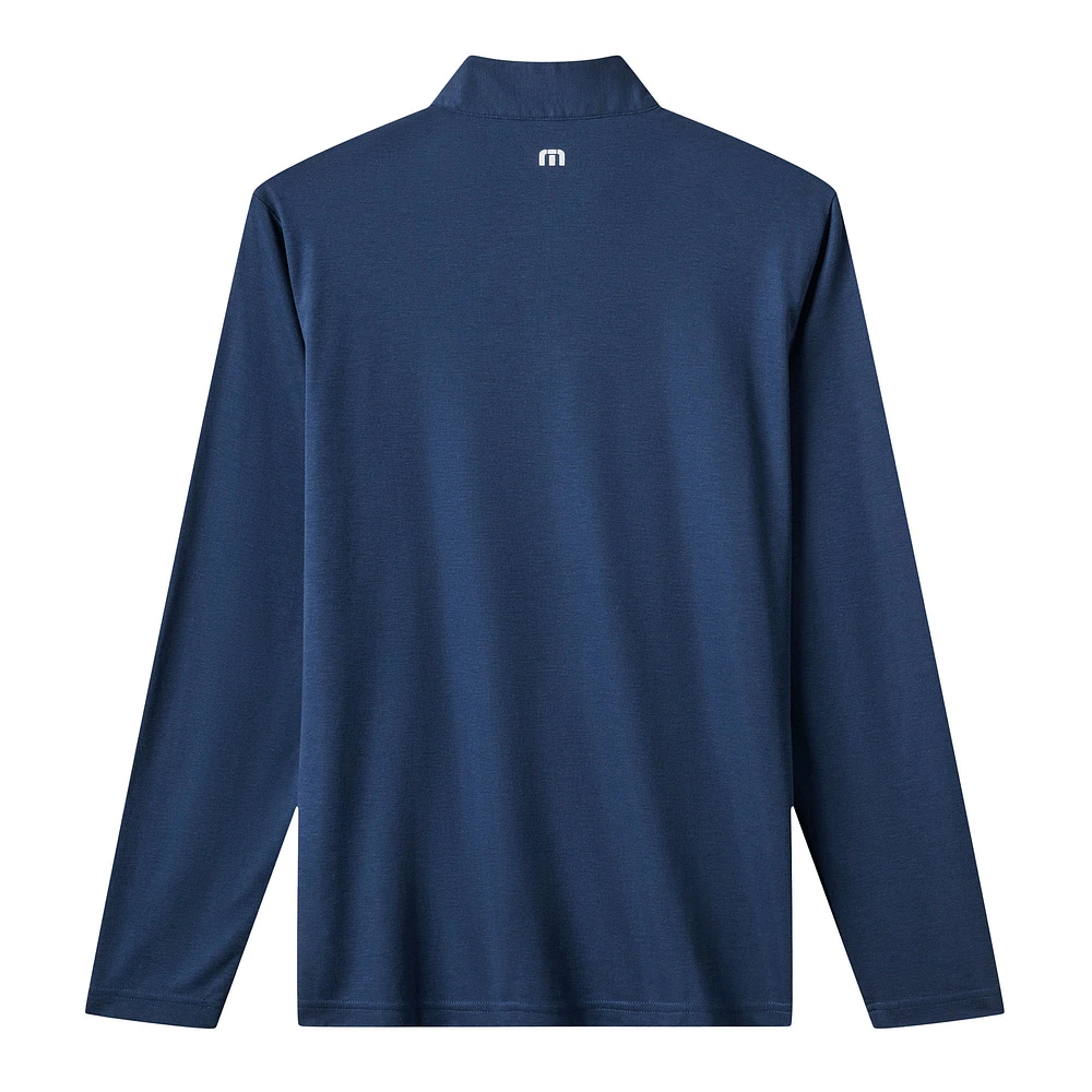 Men's TravisMathew  Navy St. Louis Cardinals Time to Tailgate Tri-Blend Quarter-Zip Pullover