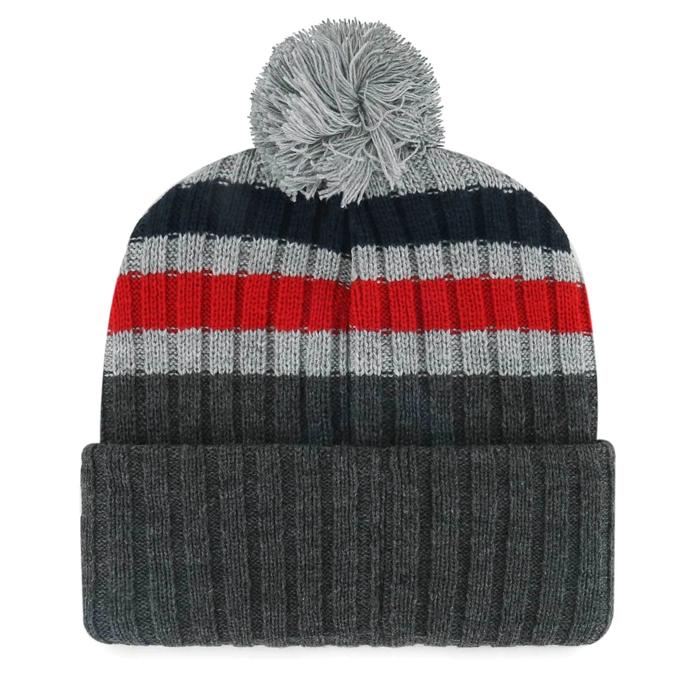 Men's '47 Gray St. Louis Cardinals Stack Cuffed Knit Hat with Pom