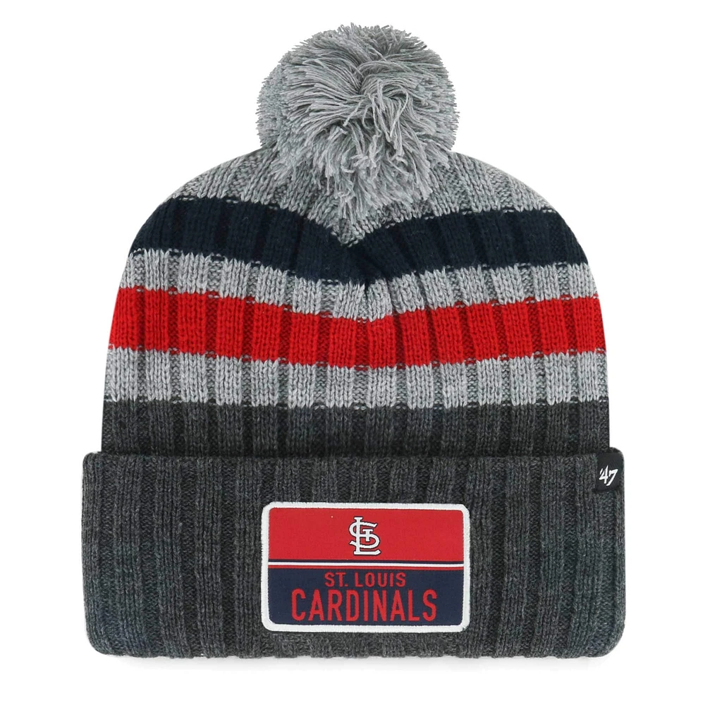 Bonnet en tricot à revers pile '47 gris St. Louis Cardinals pour hommes avec pompon