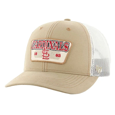 Casquette ajustable Ridgewood Trucker '47 Khaki pour homme des Cardinals de St. Louis