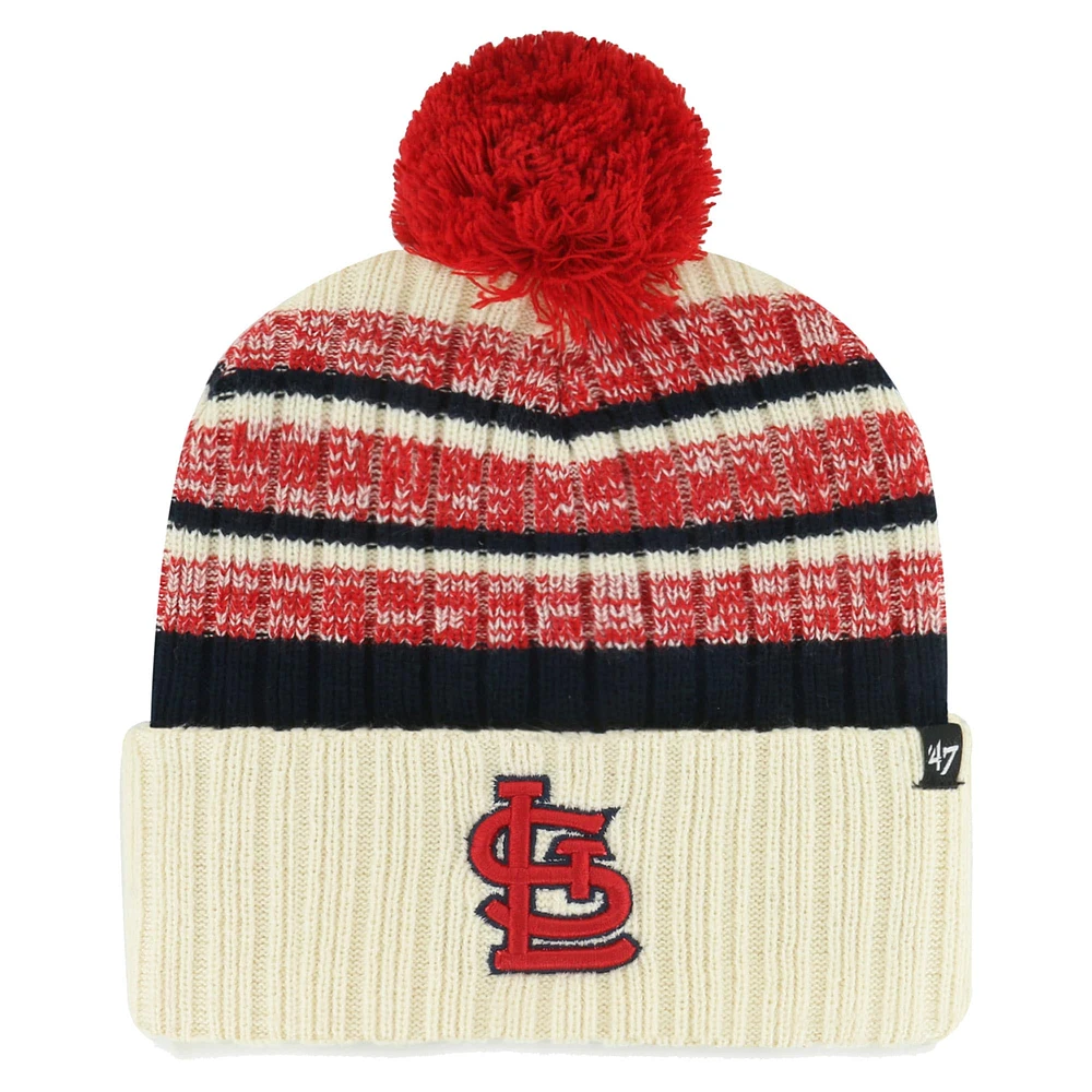 Bonnet en tricot à revers Tavern '47 Natural St. Louis Cardinals pour hommes avec pompon