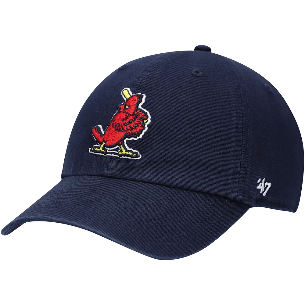 Men's '47 Navy St. Louis Cardinals Logo Cooperstown Collection Clean Up Adjustable Hat