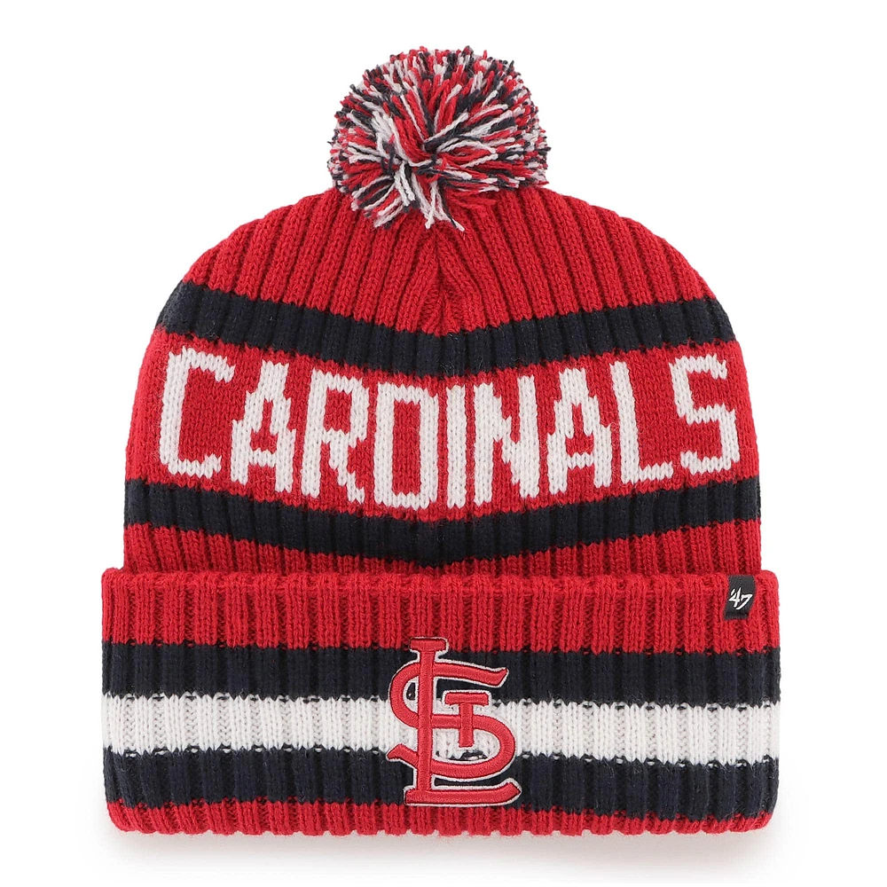 Bonnet en tricot à revers Bering des Cardinals de Saint-Louis '47 rouge pour homme avec pompon