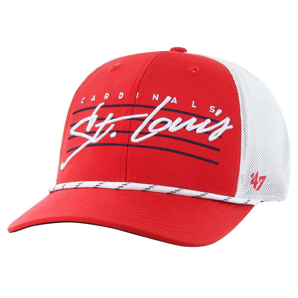 Casquette ajustable Downburst Trucker rouge '47 pour homme des Cardinals de St. Louis