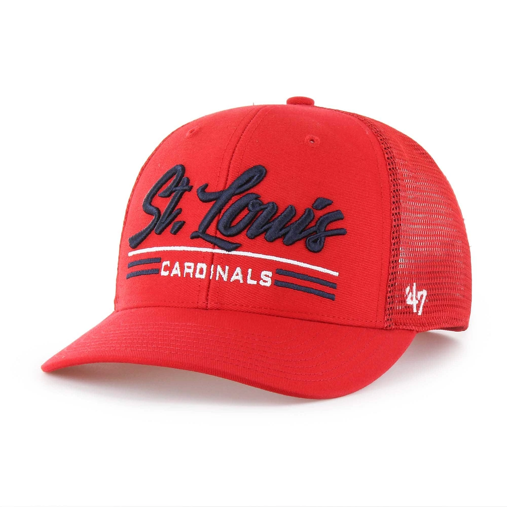 Casquette ajustable Garner Trucker rouge '47 pour homme des Cardinals de St. Louis