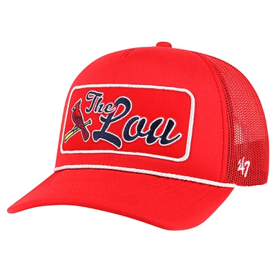 Casquette réglable de camionneur en mousse avec patch local '47 Red St. Louis Cardinals pour hommes