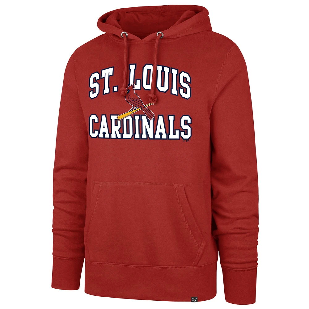 Men's '47  Red St. Louis Cardinals Velocity Headline Pullover Hoodie