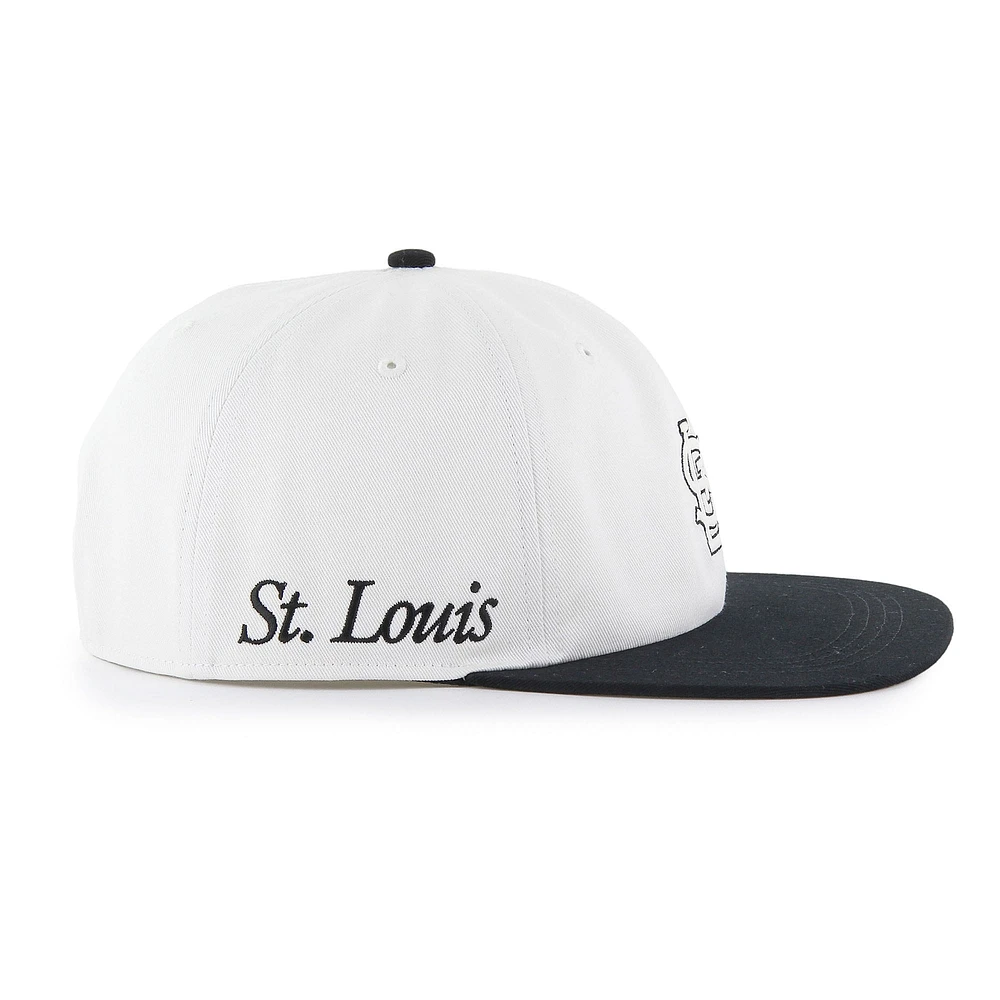 Men's '47 White/Black St. Louis Cardinals Foundation Captain Snapback Hat