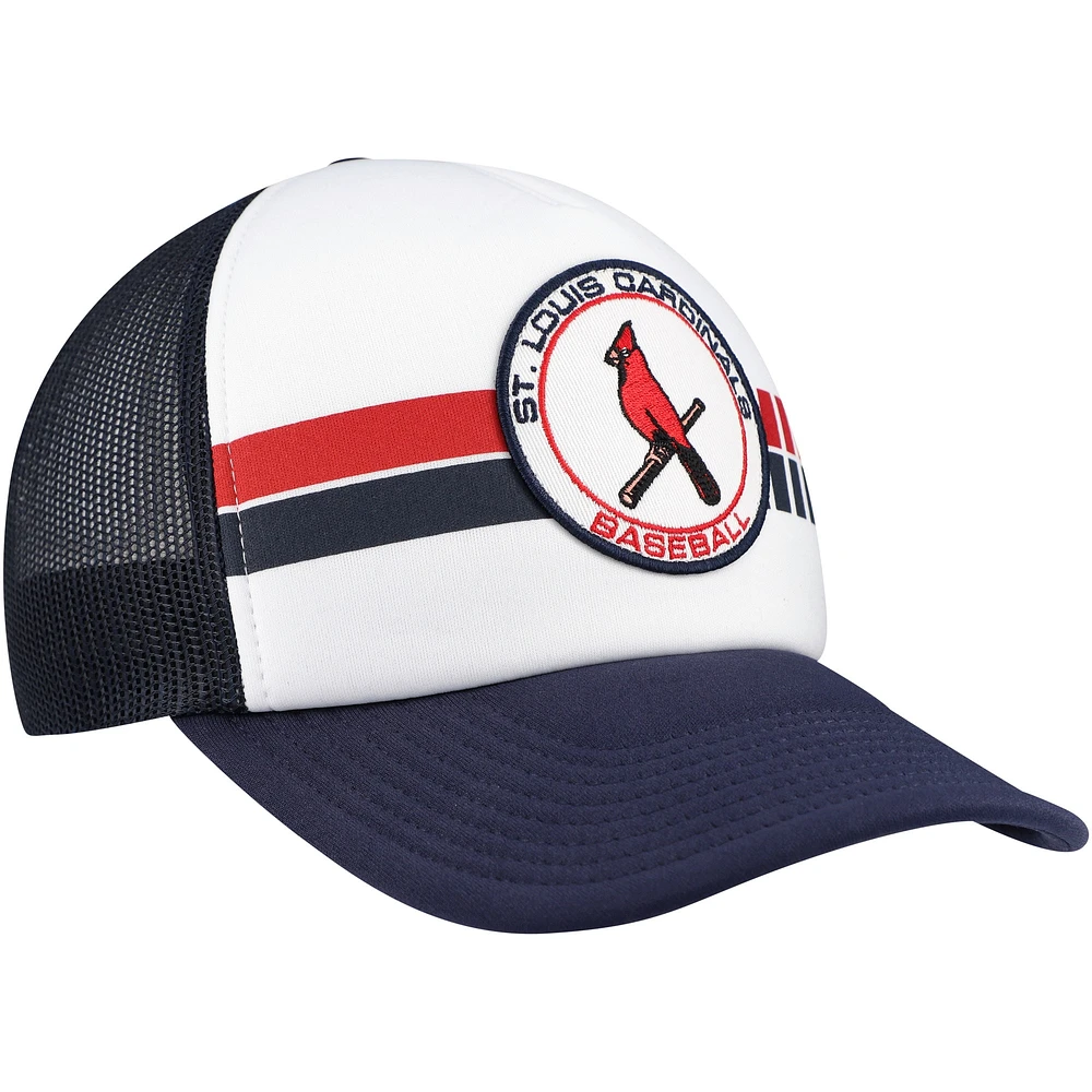 Men's '47 White/Navy St. Louis Cardinals Cooperstown Collection Wax Pack Express Trucker Adjustable Hat