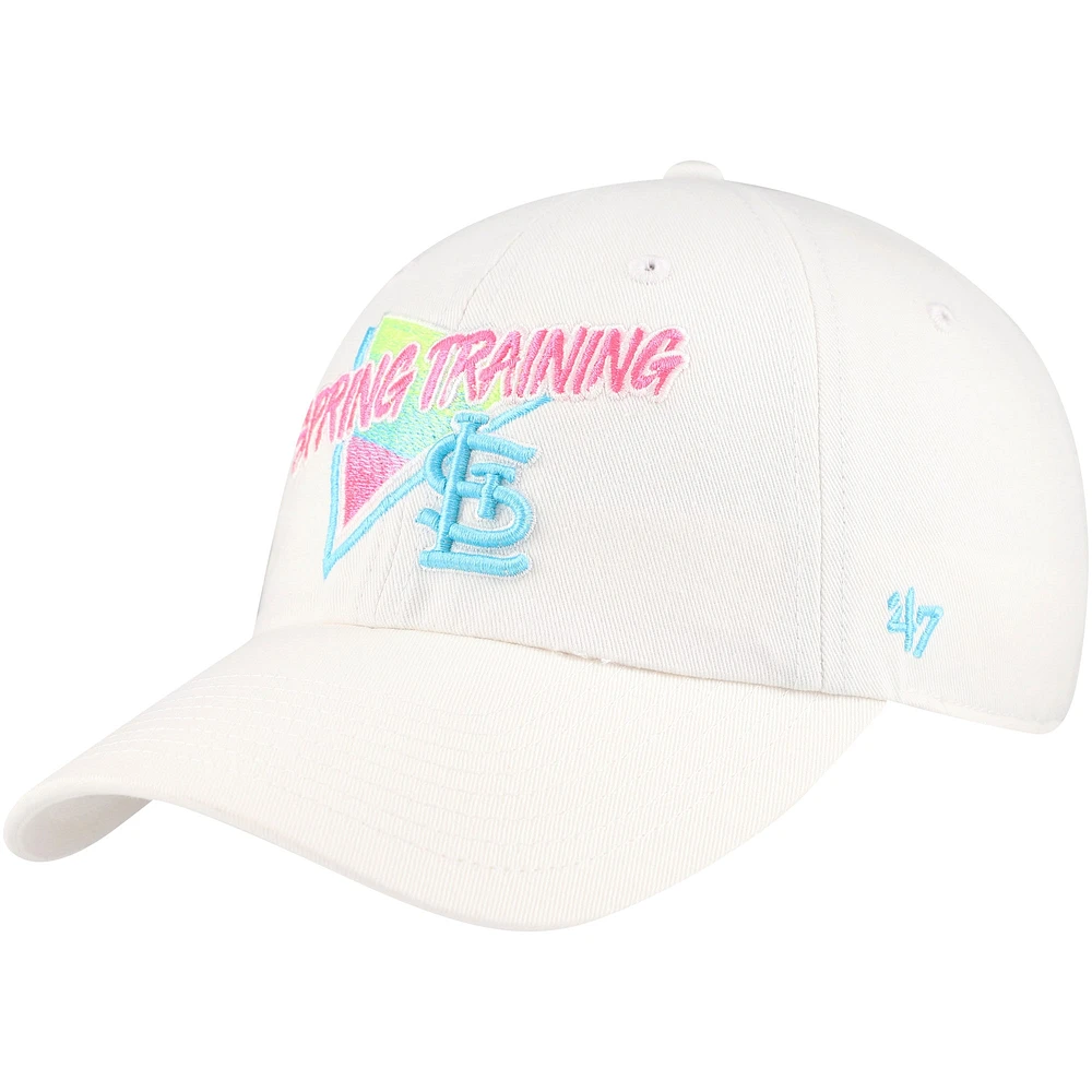 Casquette réglable pour hommes '47 White St. Louis Cardinals 2024 Spring Training Vapor Wave Clean Up