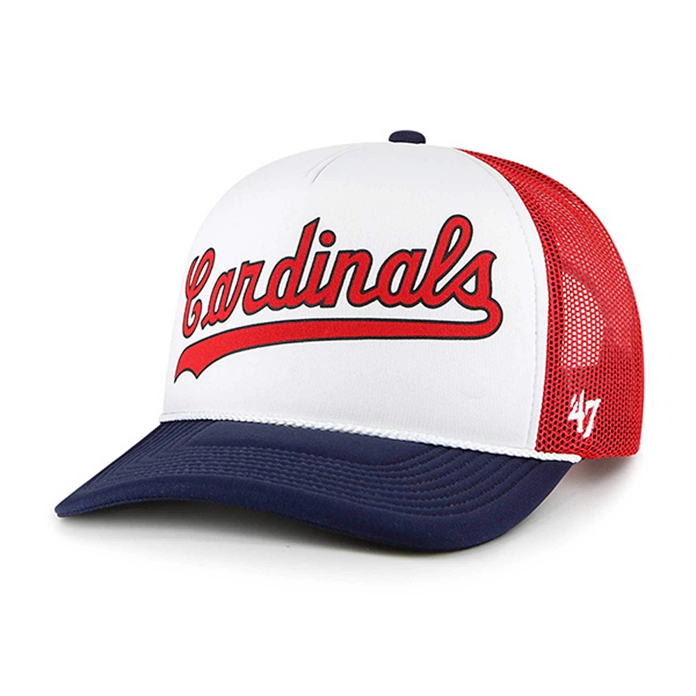 Casquette Snapback '47 St. Louis Cardinals en mousse blanche avec inscription sur le devant pour homme