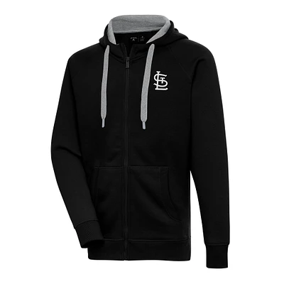 Sweat à capuche entièrement zippé St. Louis Cardinals Metallic Victory pour homme, noir, Antigua