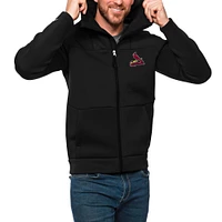 Men's Antigua Black St. Louis Cardinals Protect Full-Zip Hoodie