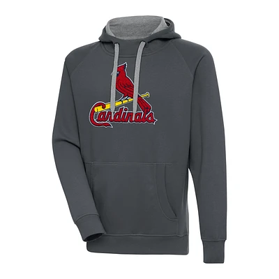 Men's Antigua  Charcoal St. Louis Cardinals Victory Chenille Pullover Hoodie