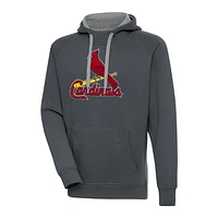 Men's Antigua  Charcoal St. Louis Cardinals Victory Chenille Pullover Hoodie