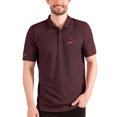 Men's Antigua Heathered Navy/Red Atlanta Braves Esteem Polo 