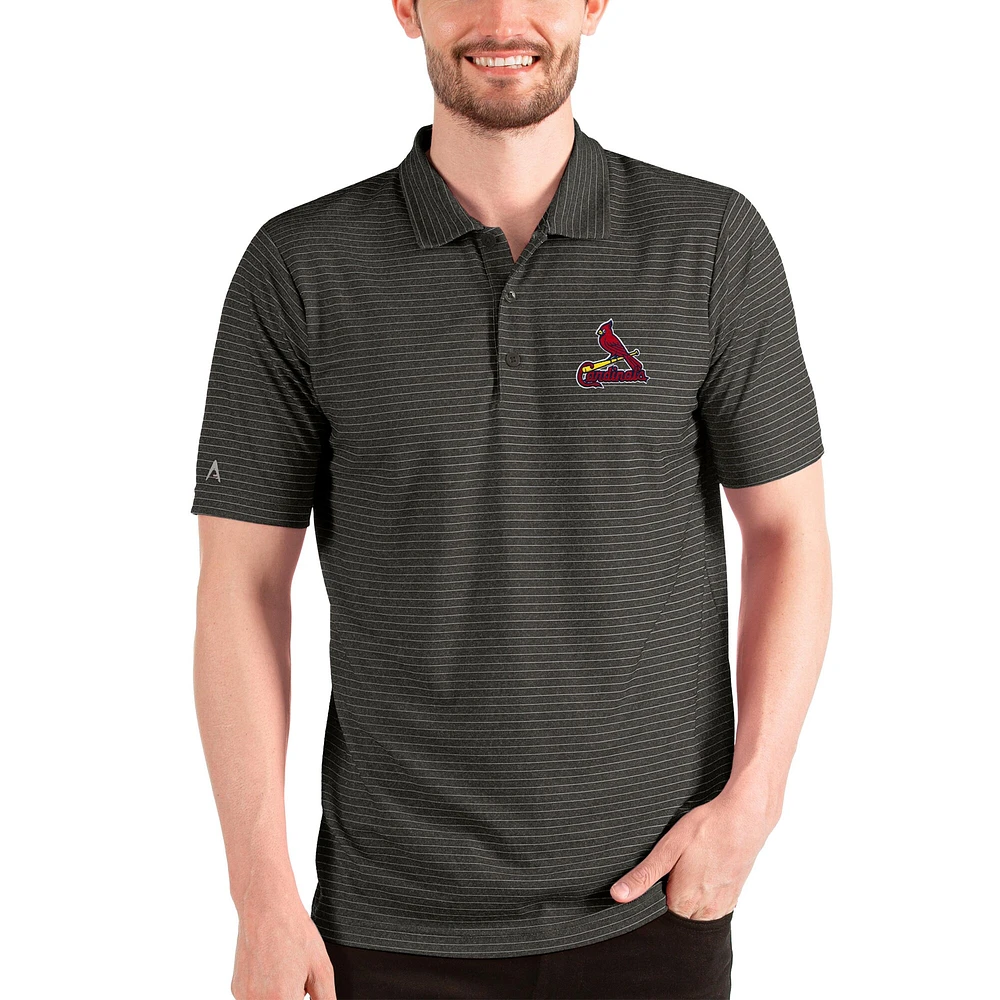 Polo Esteem Antigua chiné noir/argent pour homme des Cardinals de St. Louis