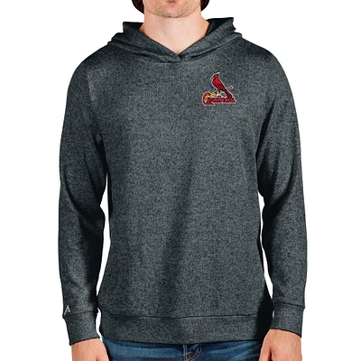 Men's Antigua Heathered Charcoal St. Louis Cardinals Absolute Pullover Hoodie