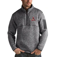 Pull demi-zip Fortune Antigua Heathered Anthracite pour homme des Cardinals de St. Louis