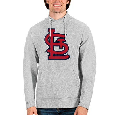 Men's Antigua Heathered Gray St. Louis Cardinals Reward Pullover Sweatshirt