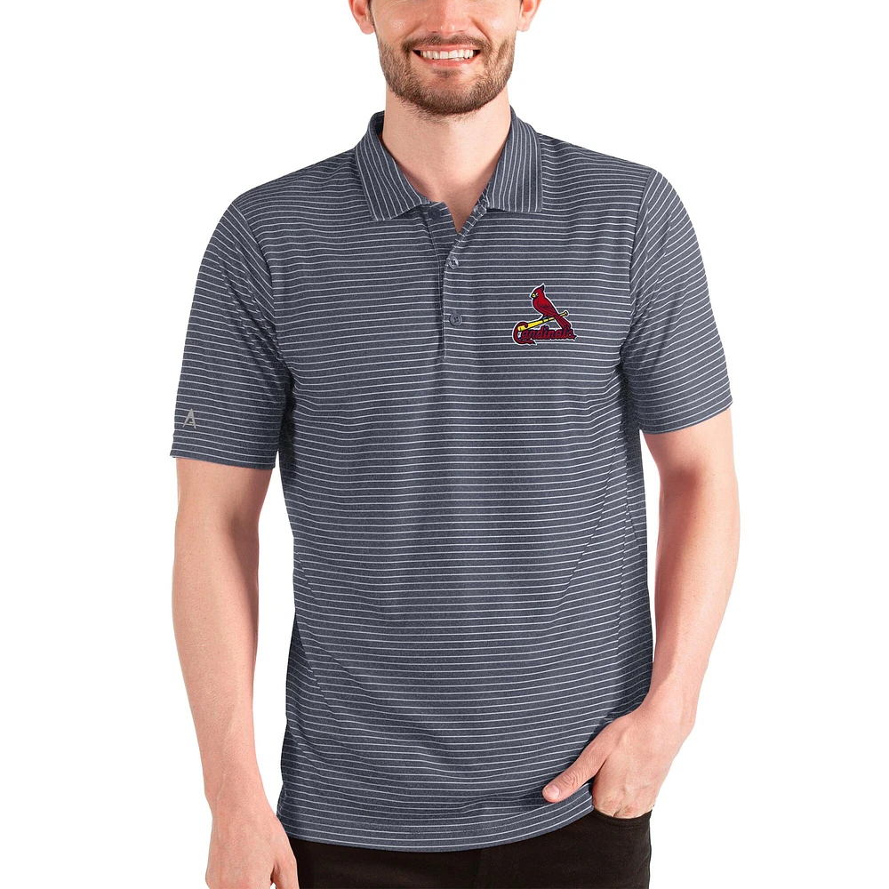 Men's Antigua Heathered Navy/White St. Louis Cardinals Esteem Polo