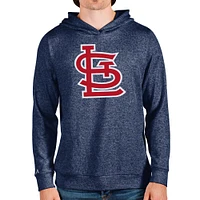 Men's Antigua Heathered Navy St. Louis Cardinals Team Logo Absolute Pullover Hoodie