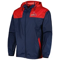 Veste coupe-vent à glissière pleine longueur Columbia Navy/Red St. Louis Cardinals Omni-Shade Flash Forward Challenger pour homme