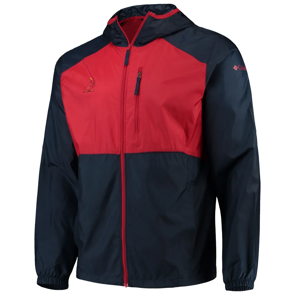 Columbia Navy St. Louis Cardinals Cooperstown Collection Veste coupe-vent à glissière pleine longueur Flash Forward pour homme