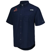 Men's Columbia Navy St. Louis Cardinals Tamiami Omni-Shade Button-Down Shirt