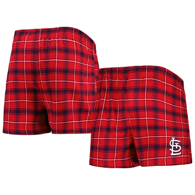 Concepts Sport Boxer en flanelle St. Louis Cardinals Ledger rouge/bleu marine pour homme