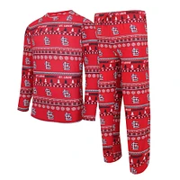 Ensemble haut et pantalon à manches longues en tricot Concepts Sport Red St. Louis Cardinals pour hommes