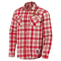 Collection Darius Rucker pour hommes par Fanatics Chemise boutonnée en flanelle à carreaux rouge St. Louis Cardinals