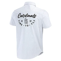 Men's Darius Rucker Collection by Fanatics White St. Louis Cardinals Pin Stripe Short Sleeve Button-Up Shirt