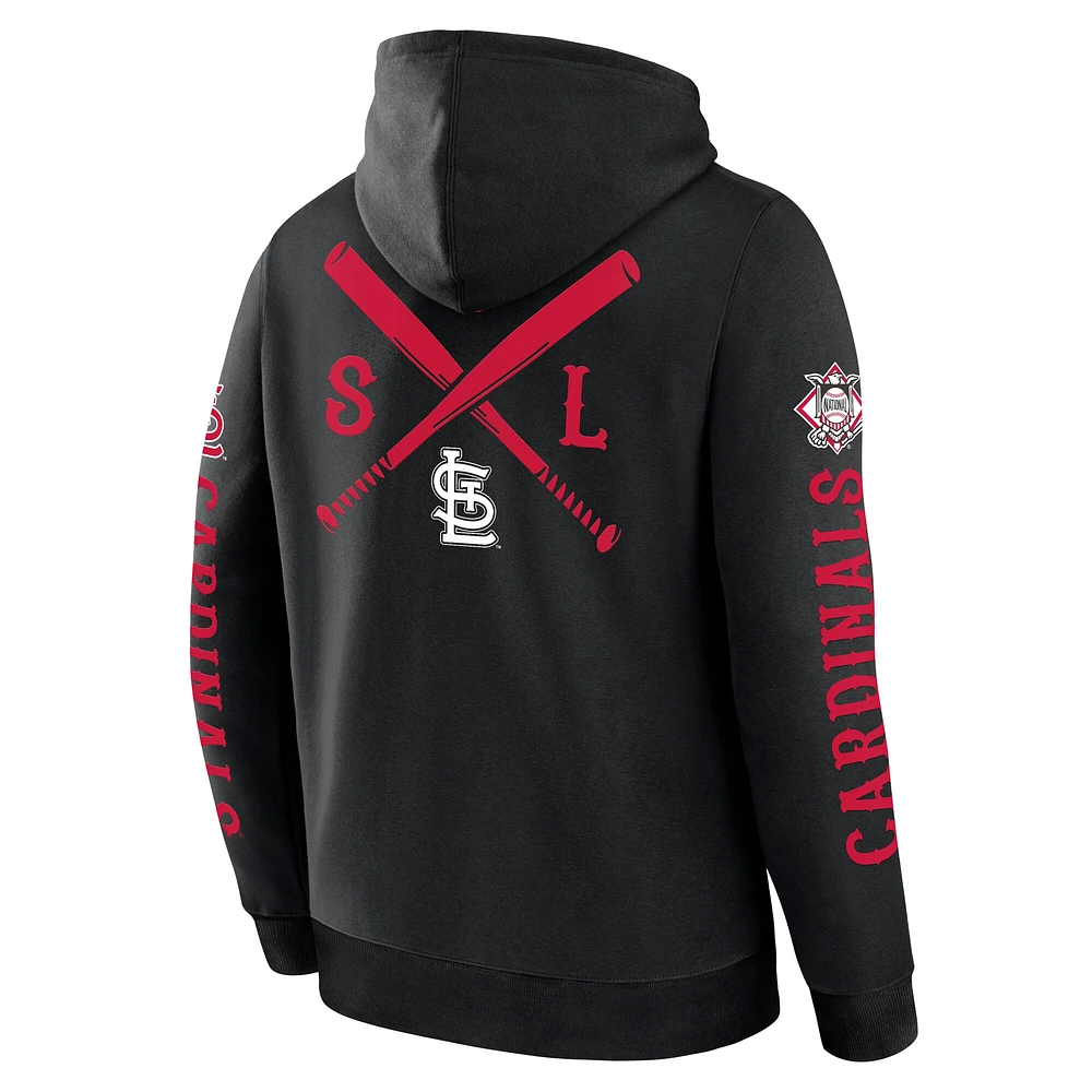 Men's Fanatics  Black St. Louis Cardinals Big City Legacy Fleece Pullover Hoodie