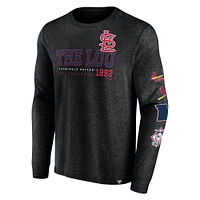 Men's Fanatics Black St. Louis Cardinals High Whip Pitcher - Long Sleeve T-Shirt