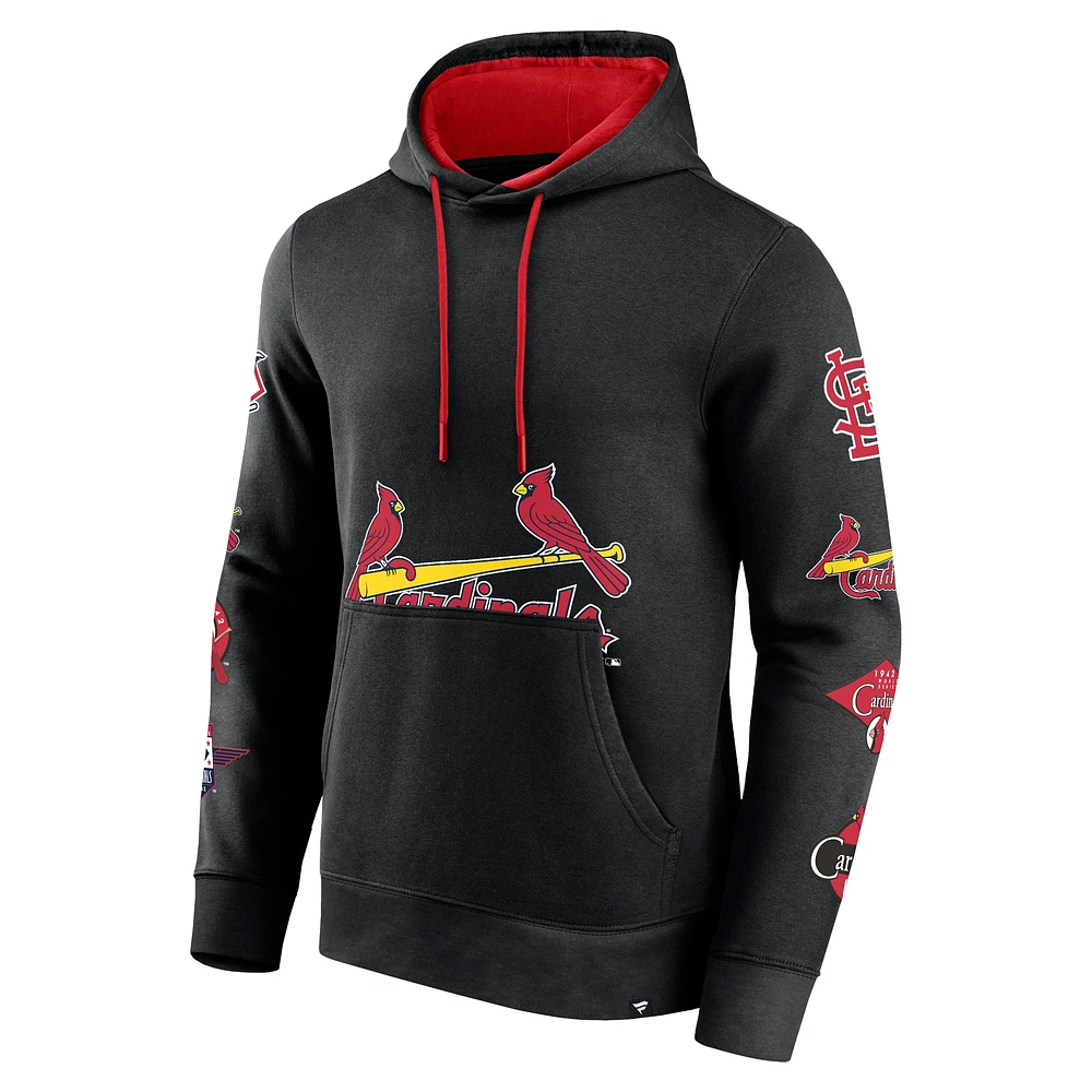 Men's Fanatics Black St. Louis Cardinals Wild Winner Pullover Hoodie