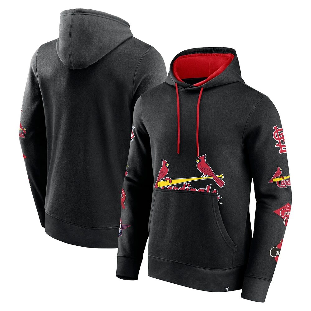 Men's Fanatics Black St. Louis Cardinals Wild Winner Pullover Hoodie