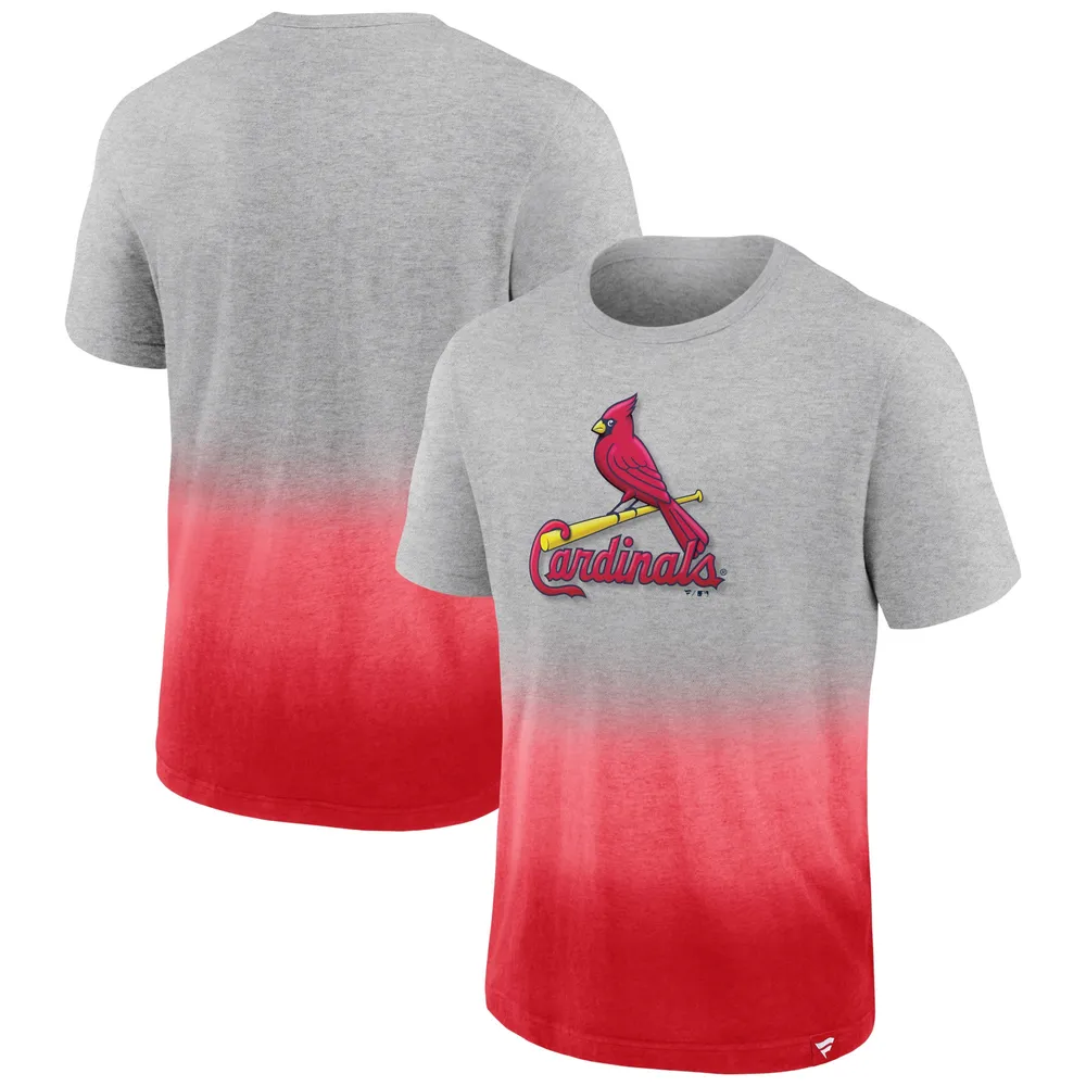 Lids St. Louis Cardinals Fanatics Branded Iconic Team Ombre Dip-Dye T-Shirt  - Heathered Gray/Heathered Red