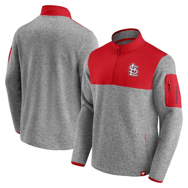 St Louis Cardinals Womens Red Slub Half Zip Hooded Sweatshirt