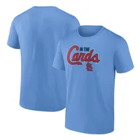 Men's Fanatics Branded White/Light Blue St. Louis Cardinals Backdoor Slider Raglan 3/4-Sleeve T-Shirt